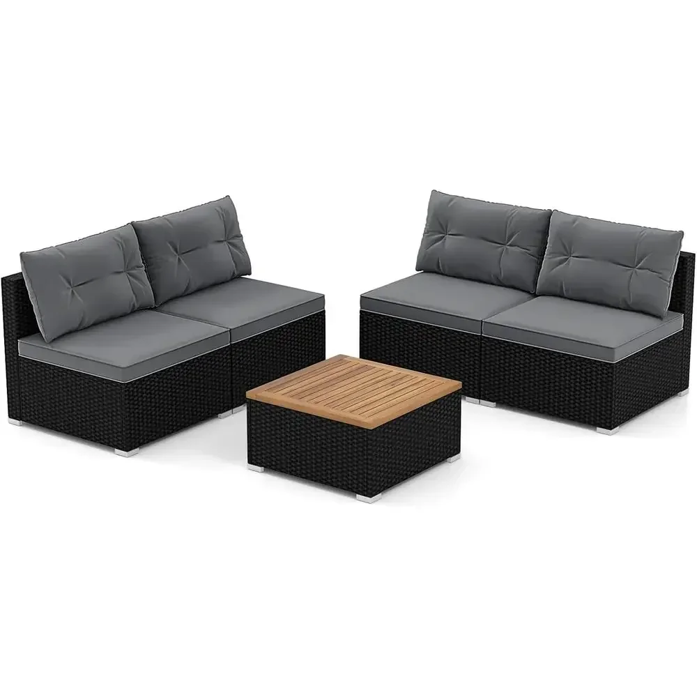Outdoor Furniture Balcony - Gray Outdoor Wicker Patio Furniture Set
