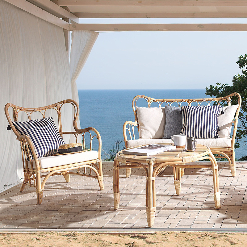 Outdoor Furniture Indonesia - Natural rattan sofa outdoor double rattan