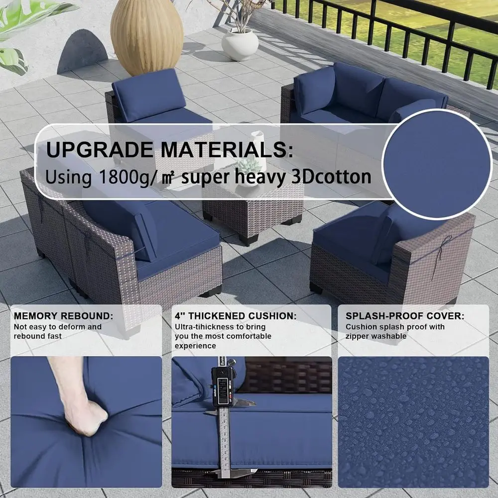 7-Piece Outdoor Patio Furnitur - Outdoor Furniture Balcony recension och pris
