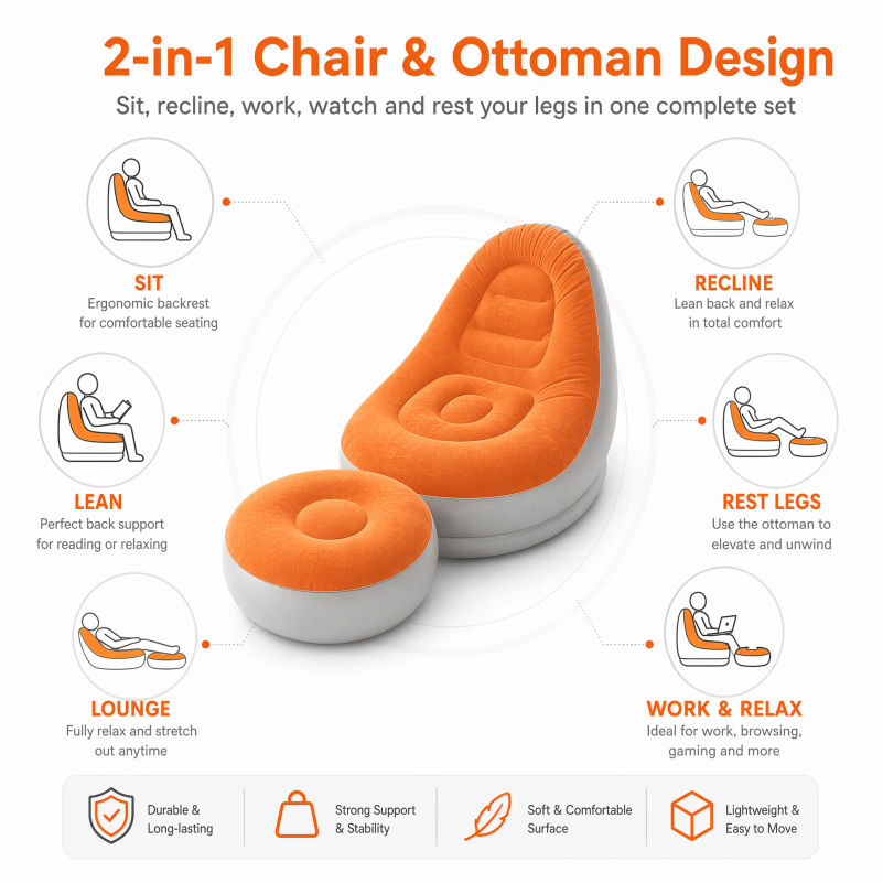 Flocking Inflatable Lazy Sofa  - Outdoor Furniture Sales recension och pris