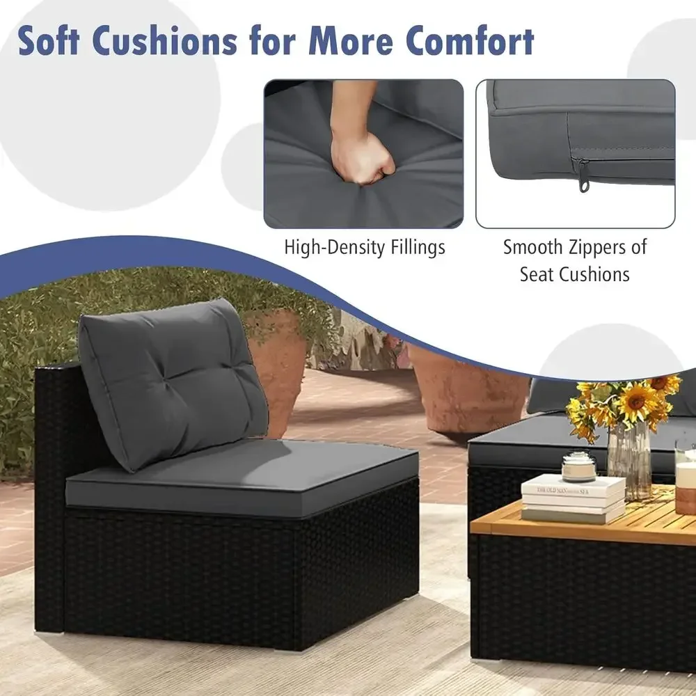Gray Outdoor Wicker Patio Furn - Outdoor Furniture Balcony recension och pris