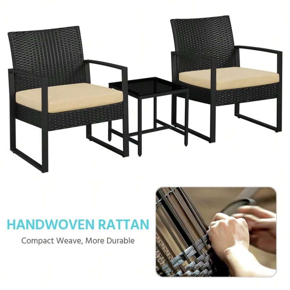 3 Piece Outdoor Wicker Furnitu - Outdoor Furniture Balcony recension och pris