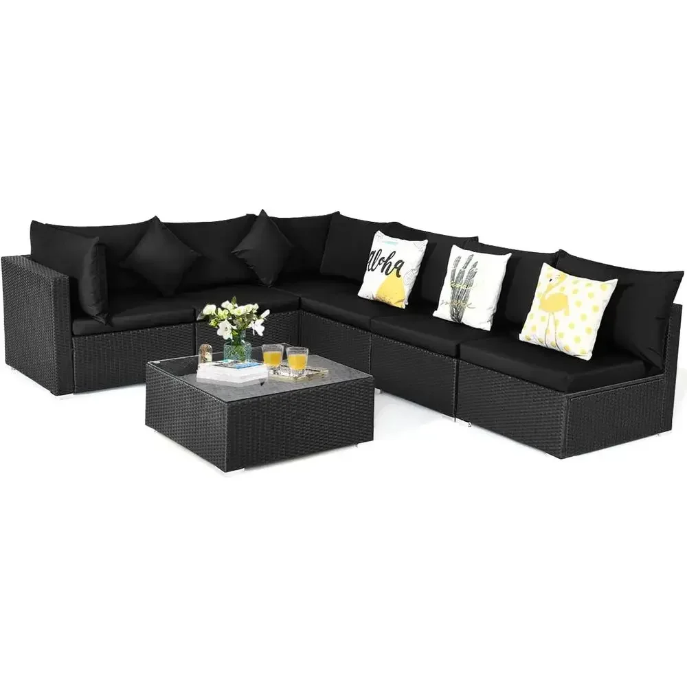 6-Seat Outdoor Wicker Patio Fu - Outdoor Furniture Balcony recension och pris