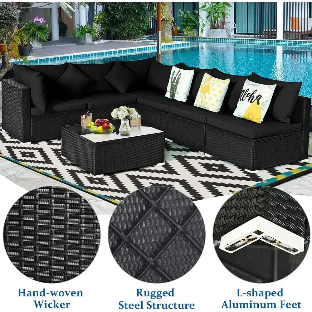 6-Seat Outdoor Wicker Patio Fu - Outdoor Furniture Balcony recension och pris